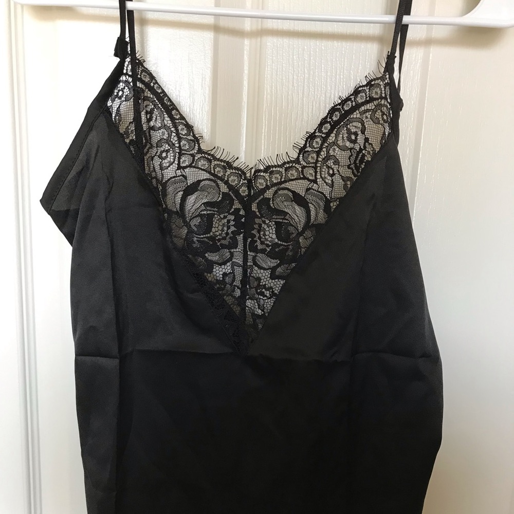 NWOT brand new strappy lace silk top